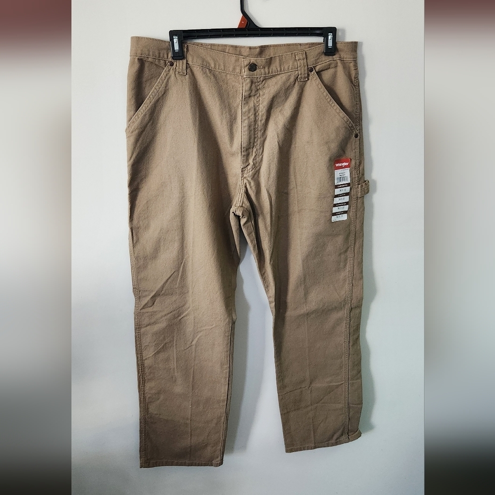 Wrangler Men's Tan Carpenter Pants, NWT, 5 Star, Size 42x32 New